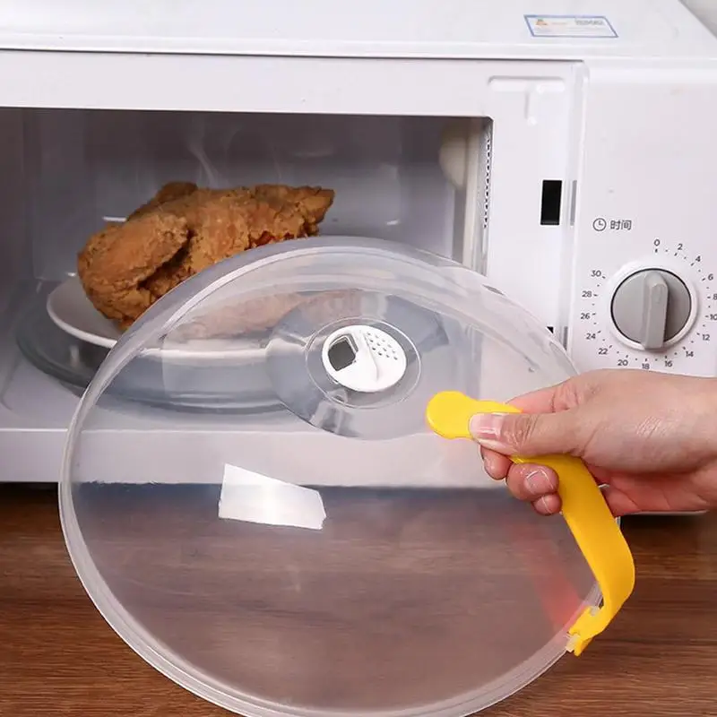 Professional Microwave Food Anti-Sputtering Cover With Resistant Handle Heat Lid Food For Microwave Y1E9