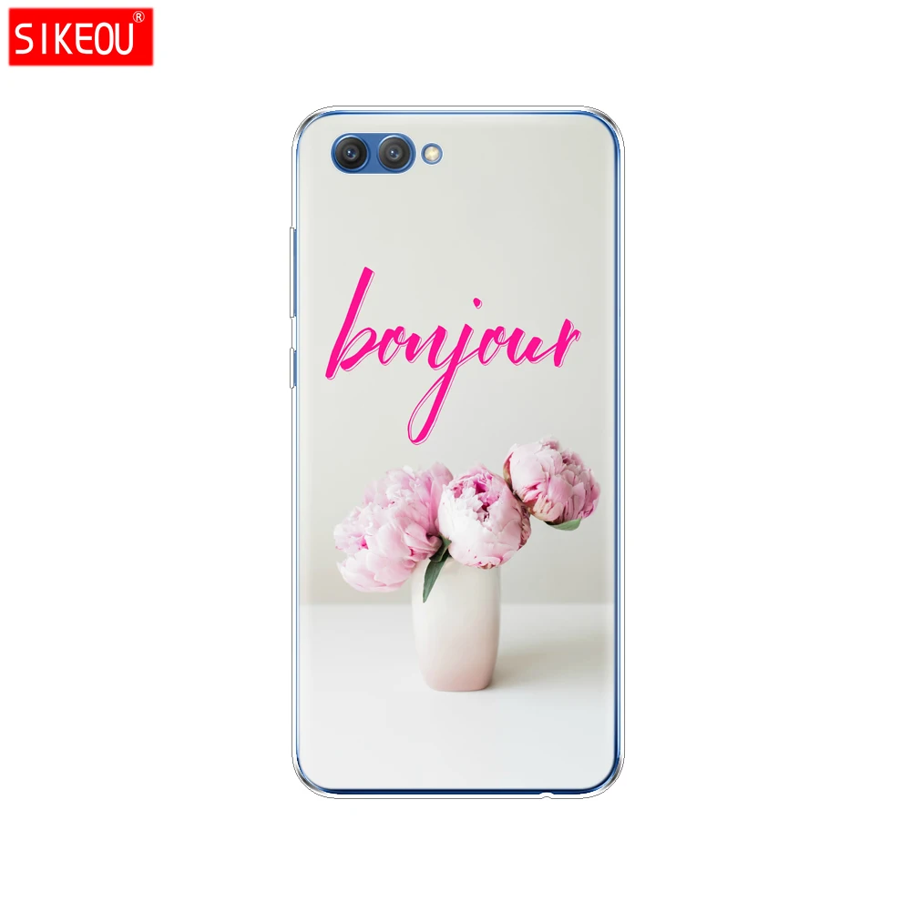 SIKEOU Flower Pink Peonies Silicone Cover phone Case for Huawei Honor 10 V10 3c 4C 5c 5x 4A 6A 6C pro 6X 7X 6 7 8 9 LITE | Мобильные