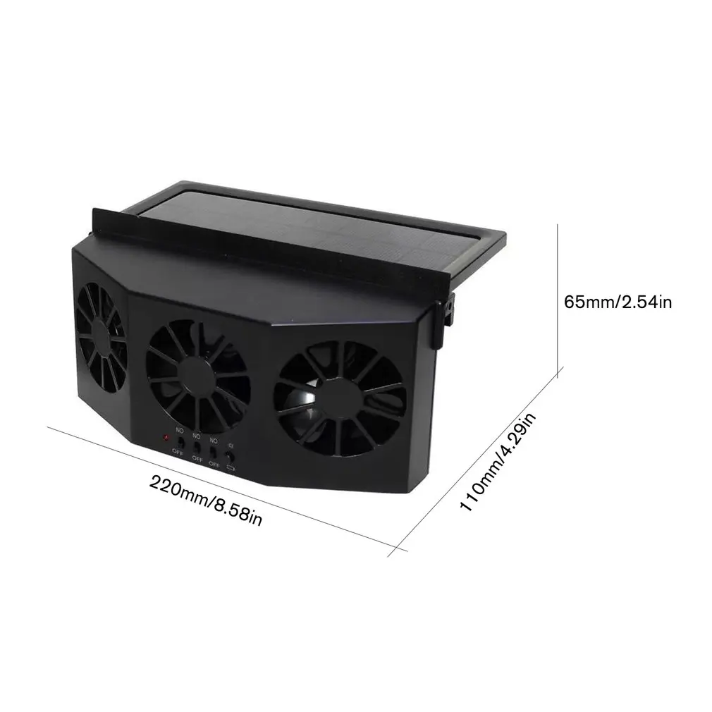 

3 Cooler Car Fan Solar Energy Cooling Vent Exhaust Portable Safe Auto Car Gills Cooler Auto Ventilation High-power Fan