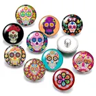 В форме черепа панк 18 мм кнопки-10 шт. круглые фото кабошоны разрисованные изделия из стекла стиль, на возраст от 18 мм кнопки ювелирные изделия