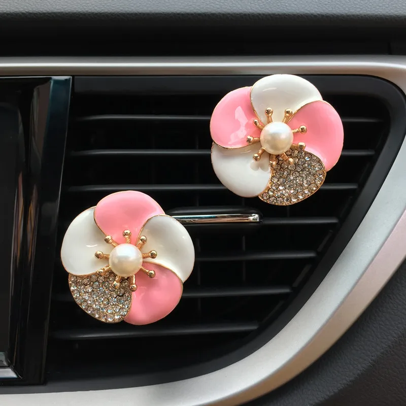 Симпатичный жемчужный цветочный дизайн автомобильный освежитель воздуха с