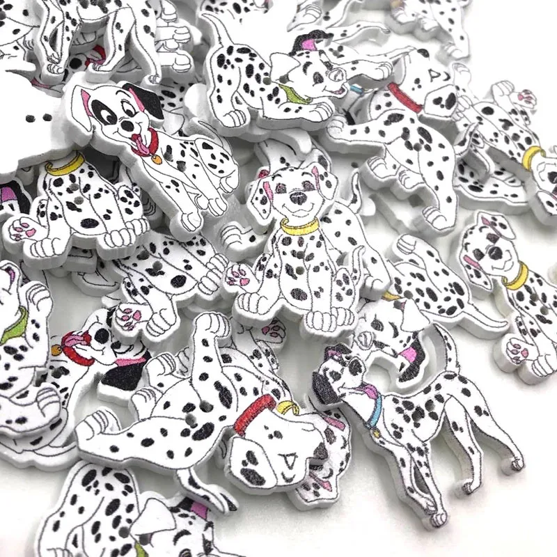 25pcs Mixed Spotted Dog Wooden Buttons Fit sewing Kid's Crafts Scrapbooking WB410