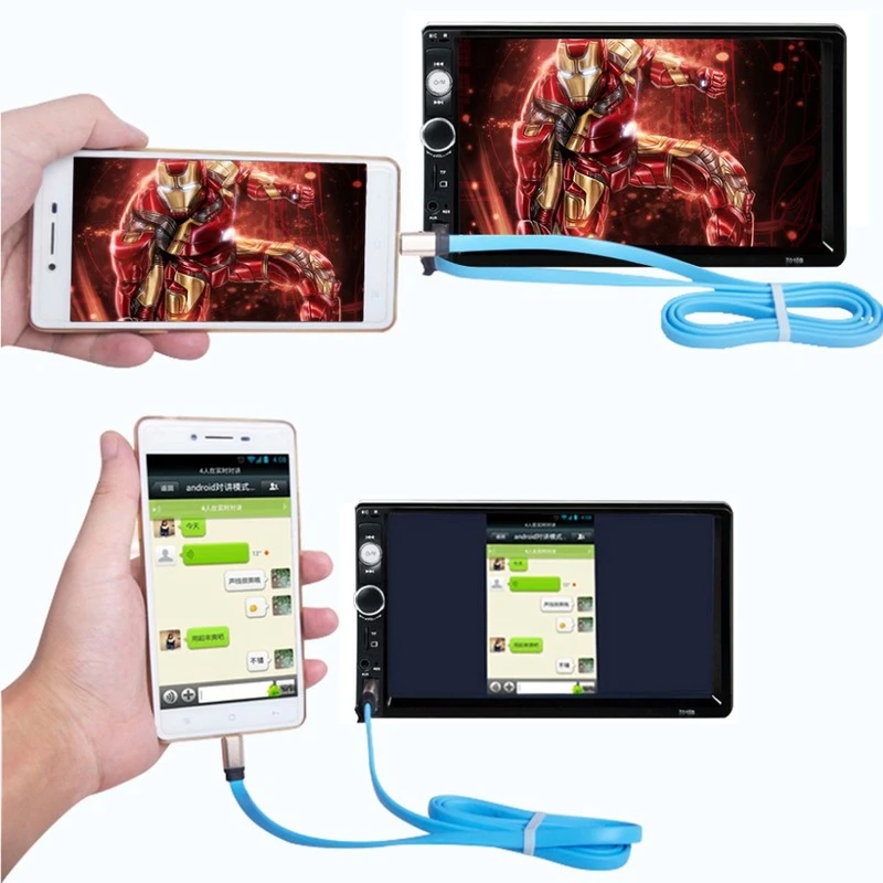 Автомагнитола 7010B 4 7 &quot 2 Din стерео MP5 плеер Android /IOS MirrorLink TF USB FM