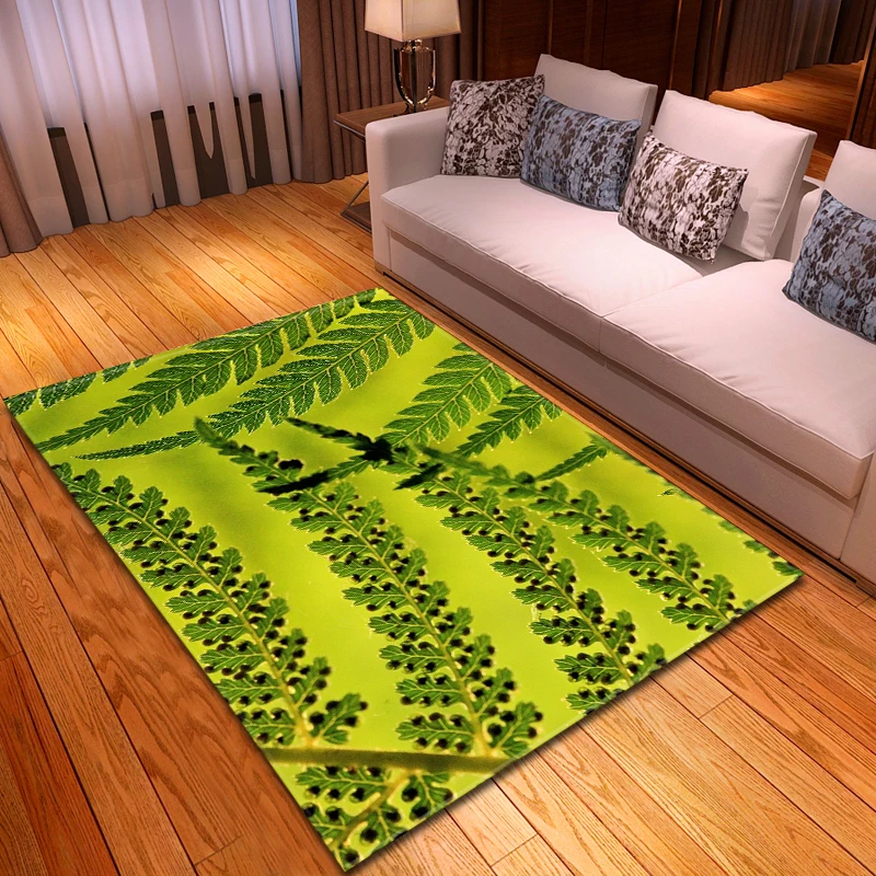 

Nordic Green Leaves 3D Carpet Soft Flannel Sofa Kids Bedroom Rugs Modern Home Decor Rugs and Carpets for Home Living Room