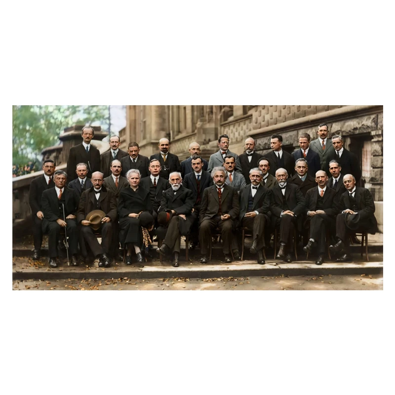 

AlbertEinstein Solvay Conference HD Photo Of Scientists Vintage Canvas Posters And Prints Wall Art For LivingRoom Chambre Decor