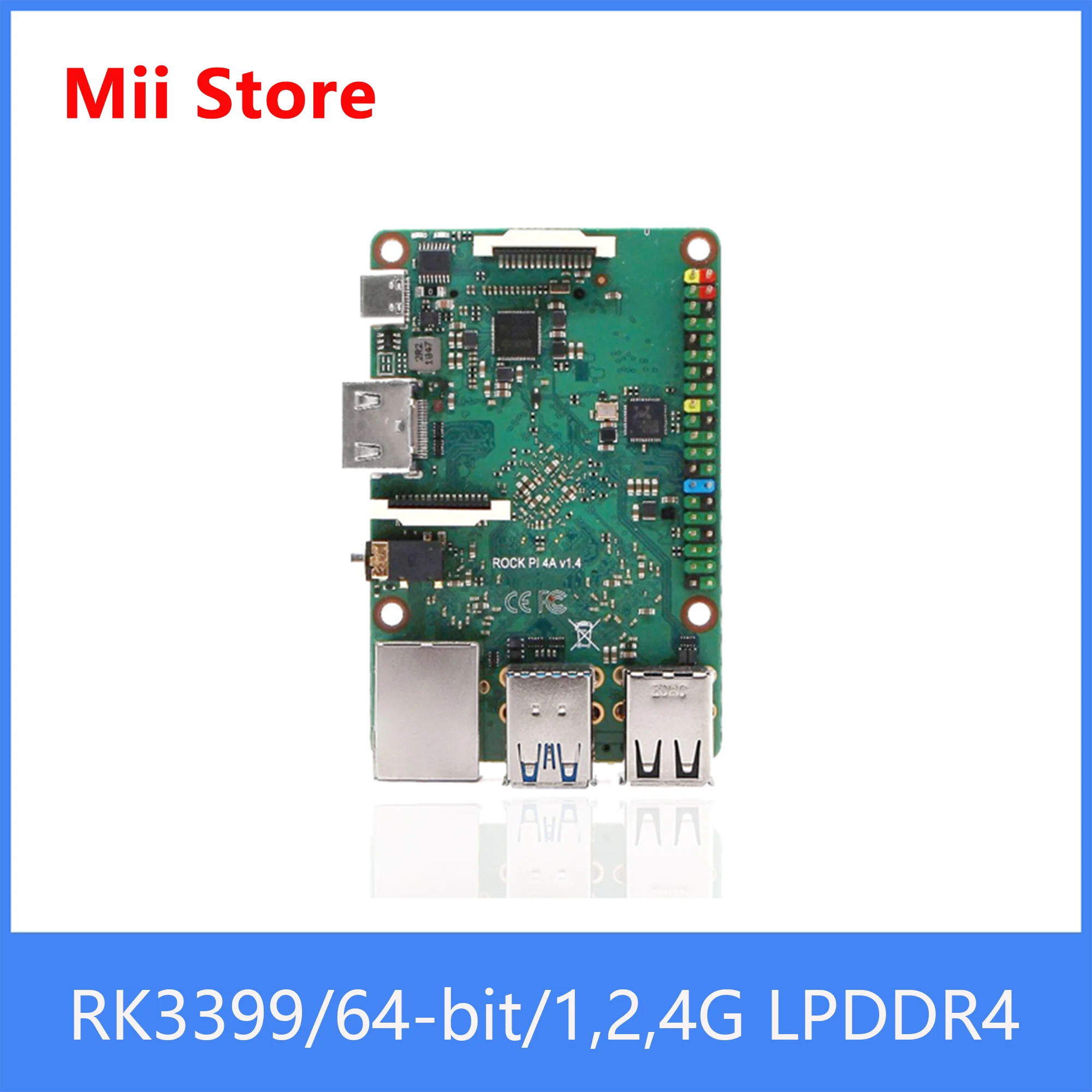 Плата ROCK PI 4B Rockchip RK3399 высокоскоростная версия OP1 SBC/один компьютер на борту eMMC