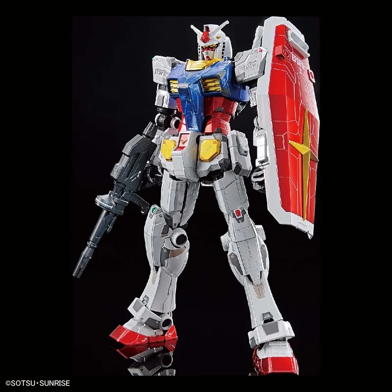 Фото Детские сборные игрушки Bandai, модель робота Gundam Base Limited GYF RX78F00 Gundam с титановой отделкой, коллекционные аниме экшн-фигурки №2