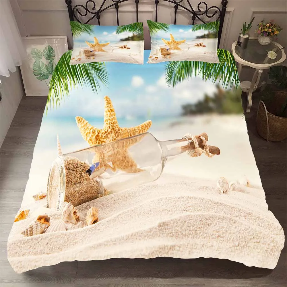 Комплект постельного белья с 3D-принтом морской звезды | Дом и сад