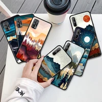 silicone cover for oppo realme 8 c21 c3 6 7 pro a53 xt gt a9 a93 7i 5 a52 find x2 lite soft phone case mountain oil painting