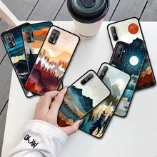 Silicone Cover For Oppo Realme 8 C21 C3 6 7 Pro A53 XT GT A9 A93 7i 5 A52 Find X2 Lite Soft Phone Case Mountain Oil Painting