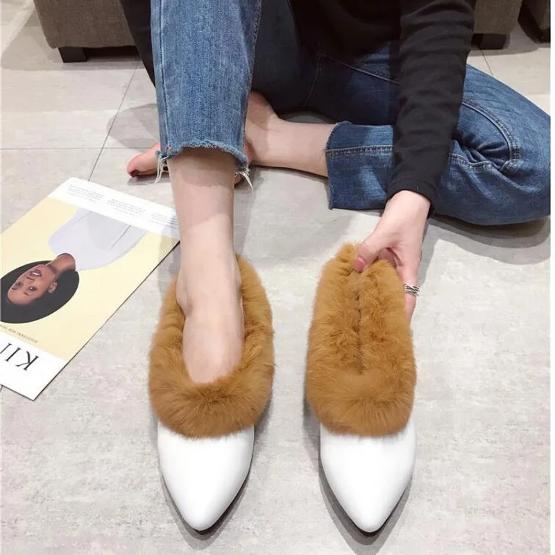 2020 Woman Warm Snow Boots Microfiber Surface Winter Flat Shoes Ladies Fur Ankle Boots Fashion Moccasins Footwear New Plus Size