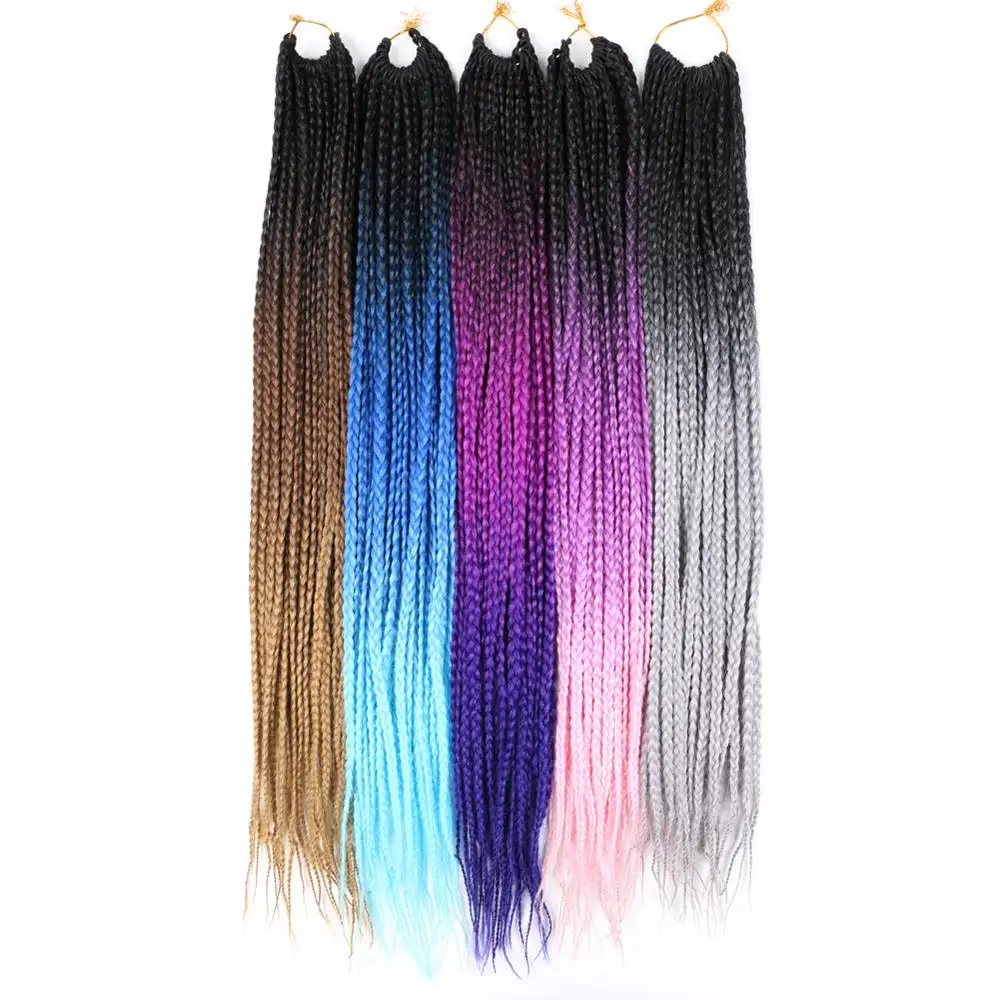 DAIRESS 22 &quotчерный фиолетовый синий коробка косички крючком 24 пряди Омбре цвет