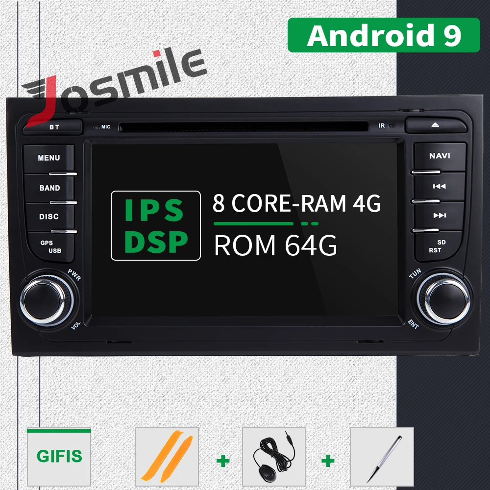 4GB 2 Din автомагнитола gps Android 9,0 автомобильный dvd-плеер для Audi A4 B8 S4 B6 B7 RS4 8E 8H B9Seat Exeo 2002-2008 навигационная мультимедиа