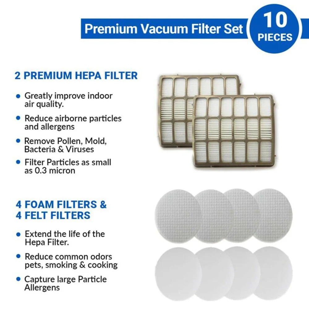 

White Filter Set Replacement NV60 NV70 NV80 NV90 NV95 UV420 Filter Household