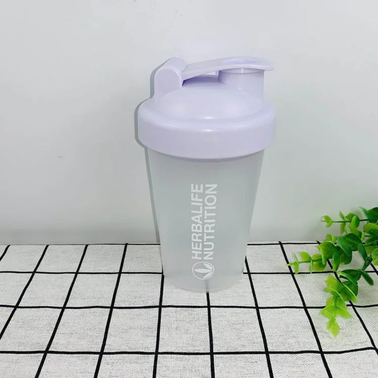Высокий набор-Herbalife шатающийся стакан пункт молочного встряхивания Протеиновой порошковой чашки с мячом УФ печати смешивая чашка - Цвет: Белый