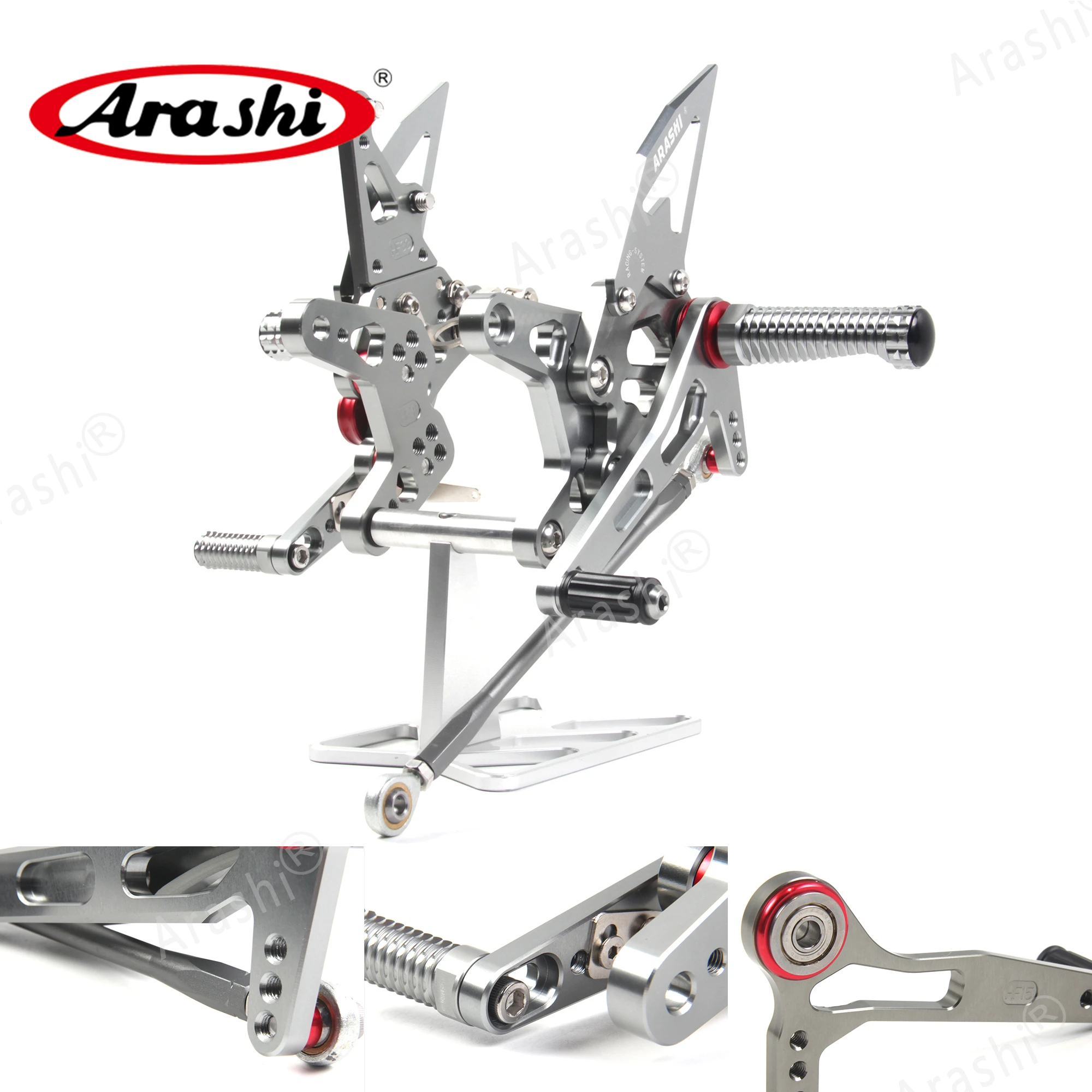 Араши ниндзя ZX6R CNC регулируемая подножка для ног KAWASAKI ZX-6R NINJA 2007 2008 Rearset подставка ZX