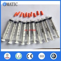 free shipping 10ml10cc luer lock glue dispensing syringe barrel with red syringe cap x 10pcsset