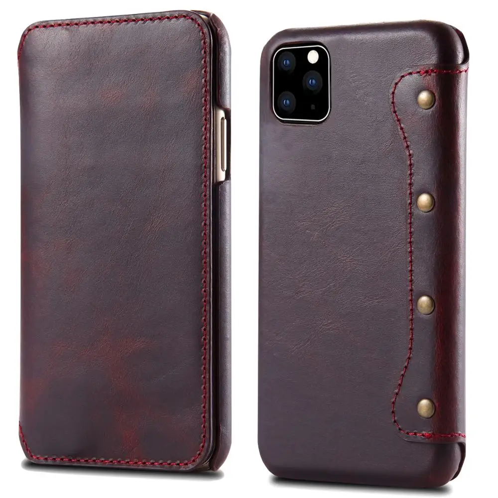 Роскошный чехол из натуральной кожи с масляным воском для iphone 11 iphone6s 7 8 Plus XR XS Max