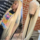Парик из натуральных волос Блонд, 30 дюймов, прямые, 613 HD, фронтальные парики для чернокожих женщин, предварительно выщипанные, бразильские, 13x1 T парик