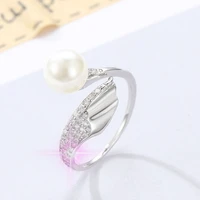 2021 spring summer open rings simple pearl fashion jewelry white gold two color 17mm weight 1 8g meterial zircon sweet gift