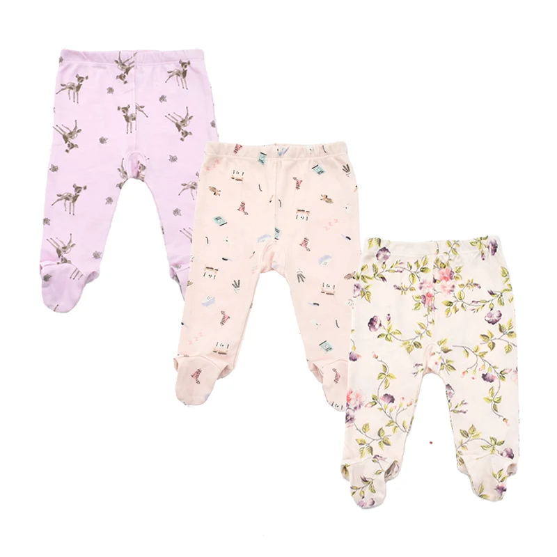 3pieces/Lot Trousers 0-18 Months Newborn Baby Pants Spring Autumn Babies Boy Footied Infant Girls Unisex Cute Twins Clothing