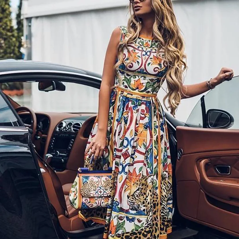 

Women's Retro Fashion Elegant Floral Printed Dress