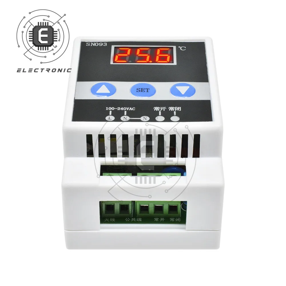 AC 110-240V направляющая терморегулятор цифровой Контроль температуры Термостат для