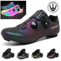 ultralight double buckles cycling shoes mtb luminous road bike shoes self locking bicycle cleat shoes professional sneakers men