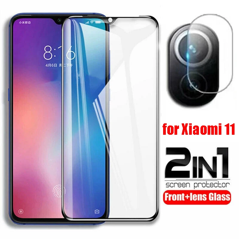 

2in1 Full glue Tempered Glass Screen Protector & 3D Curved Camera Lens Film for Xiaomi11 Protectors for Xiaomi 11