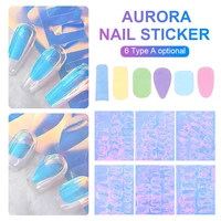 new for aurora nail sticker ice transfer laser cellophane finished product 3d foil nail art decoration manicure tools gel polish