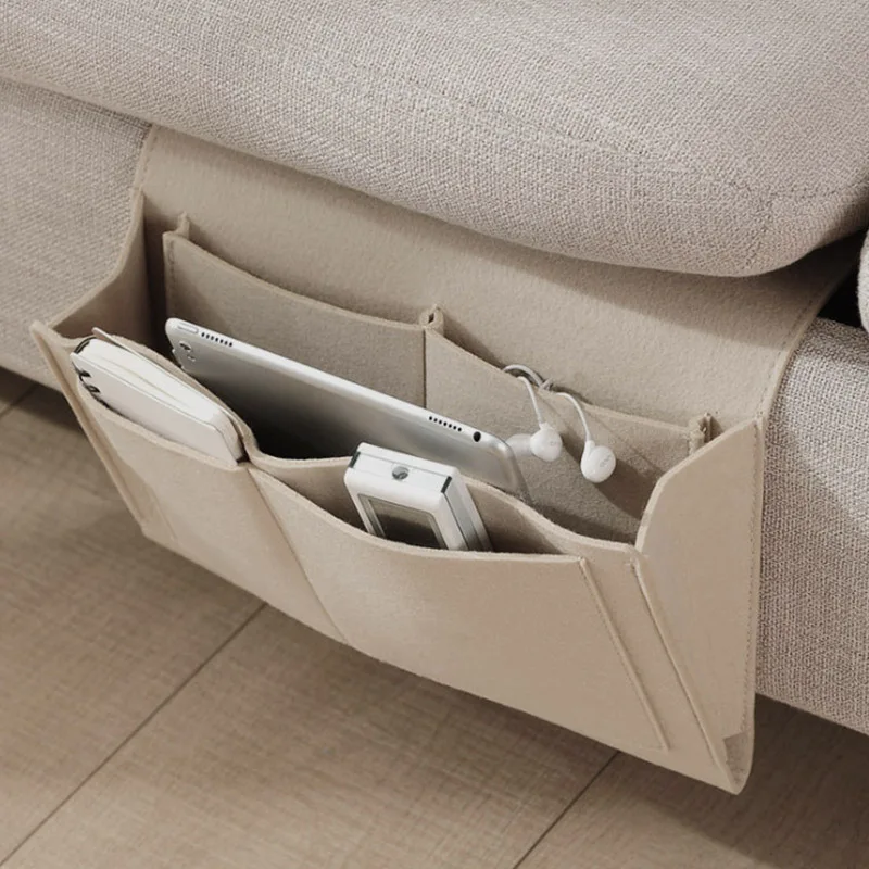 Bedside Felt Storage Bag with Pockets Bed Sofa Desk Hanging Organizer for Phone Magazines Tablets Remotes E2S | Дом и сад