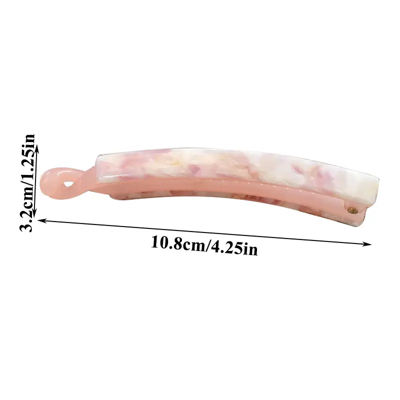 

Ponytail Hairpin For Girls Marble Floral Print Barrettes Acetate Hair Claws Simple Retro Twisted Clip Banana Hair Clip