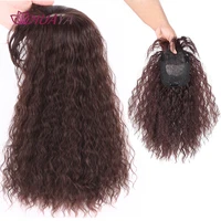huaya synthetic corn wave clip in hair pieces with bangs topper clip in hair extensions fake hair for women hairpiece