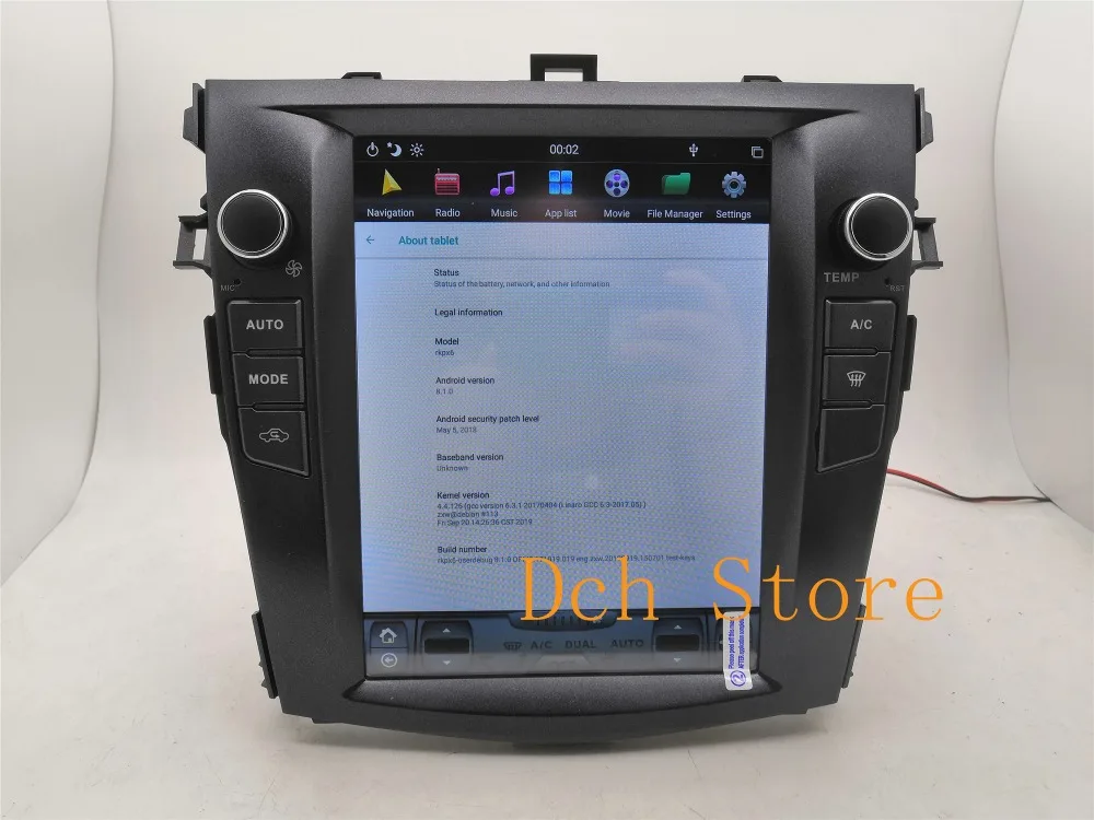 10,4 ''вертикальный экран Tesla стиль Android 8,1 автомобильный DVD gps для Toyota Corolla 2006 2007 2008 2009 2010 2011 2012 2013 ips радио