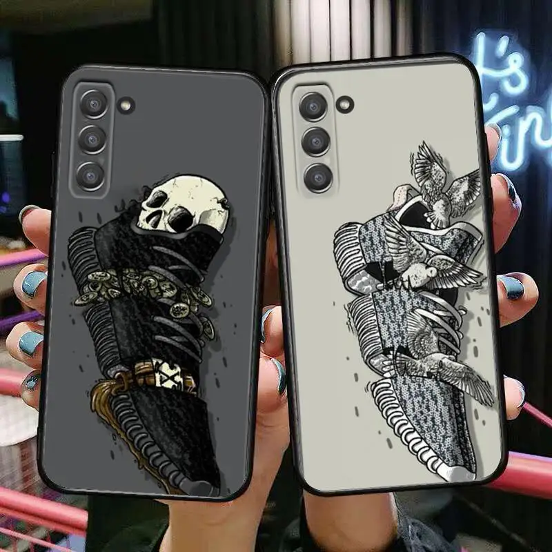 

Fashion sneakers Skeleton Phone cover hull For SamSung Galaxy s6 s7 S8 S9 S10E S20 S21 S5 S30 Plus S20 fe 5G Lite Ultra Edge