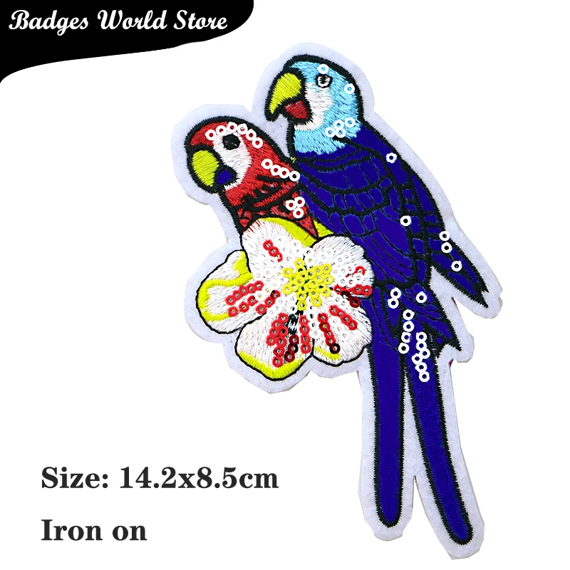 Декоративные блестки в виде животных патчи с вышивкой Журавля птицы Аппликации