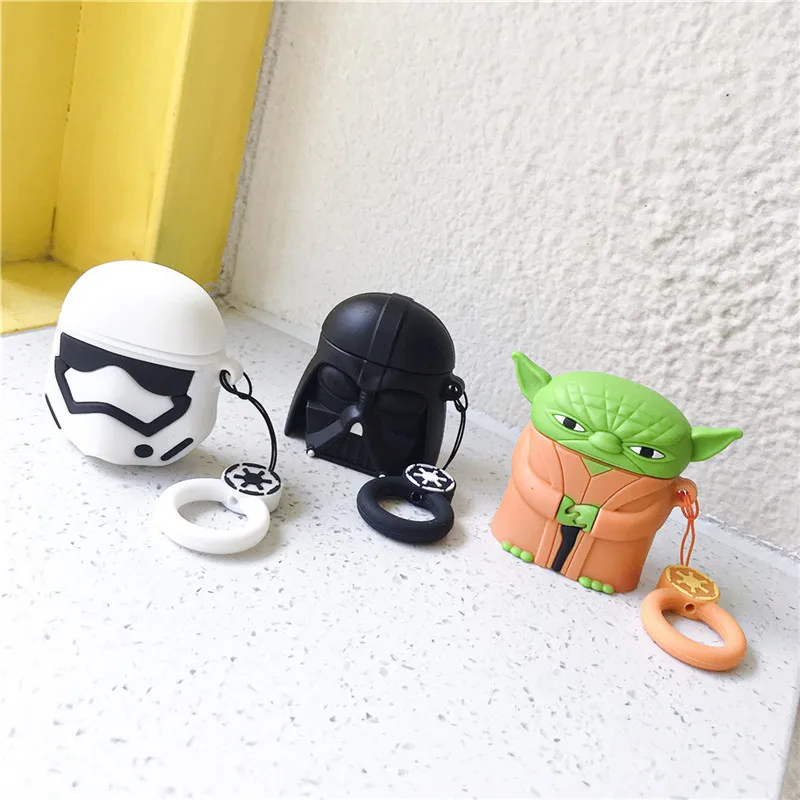 Disney-Conjunto de auriculares con Bluetooth para airpods, set de auriculares con estampado de dibujos animados you da, samur&aacute;i, Apple, color blanco-1