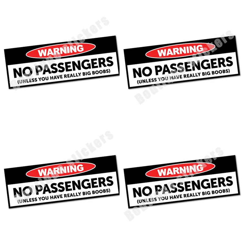 

4X Warning Prohibited Passenger Sticker Funny Car Sticker Novelty Decal Racing Helmet Sticker Racing Motorcycle Car Sticker