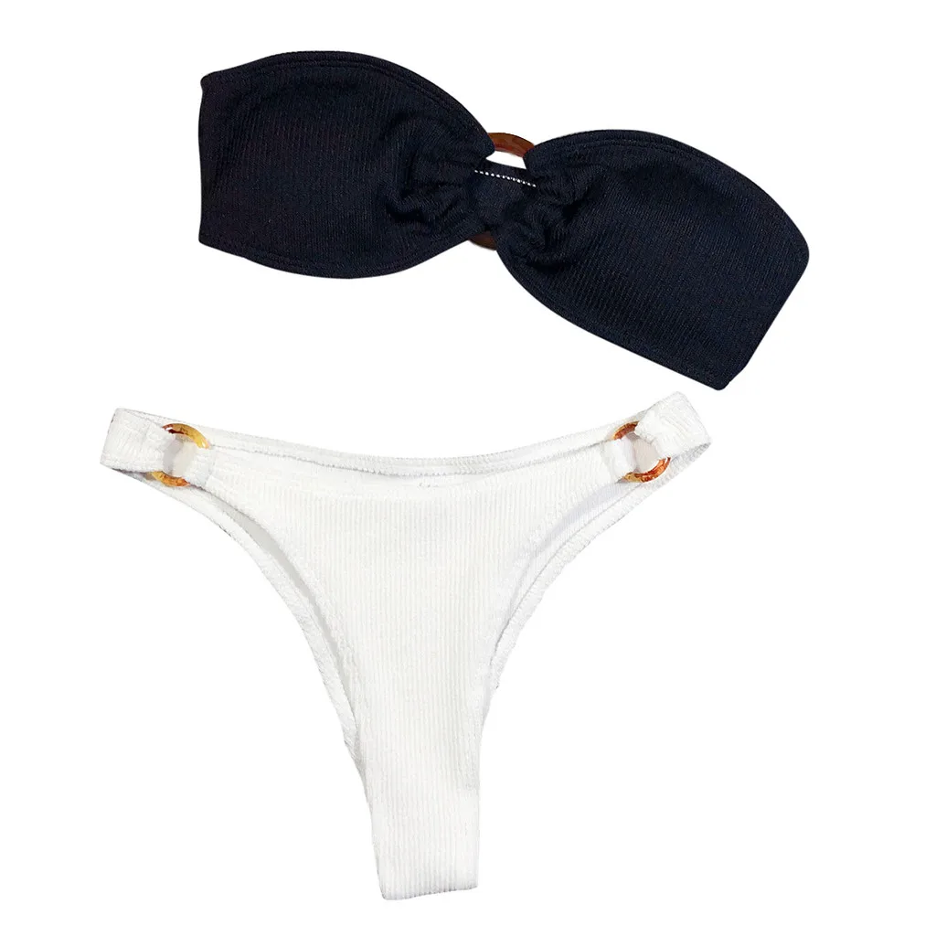 Fashion Womens Solid Color Bikini Push-Up Pad Swimwear Swimsuit Beachwear Set | Женская одежда