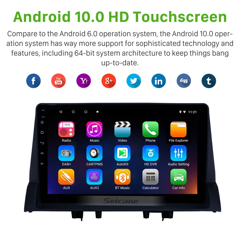 Автомобильный радиоприемник Seicane Android 10 0 IPS ОЗУ 2 ГБ GPS стереоплеер для 2002 2003 2004-2008