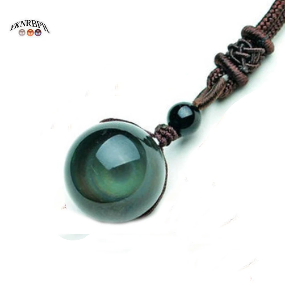 

YKNRBPH Obsidian Pendant Rainbow Eyes Romantic Style Fashion Necklace Jewelry For Unisex