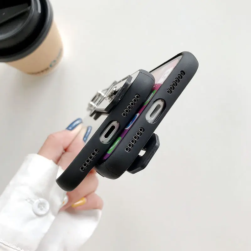 

2021 Kickstand Wrist Strap Mirror Phone Case for IPhone 12 11 Pro Max XR XS X 7 8 Plus SE 2020 Makeup Mirror Stand Holder