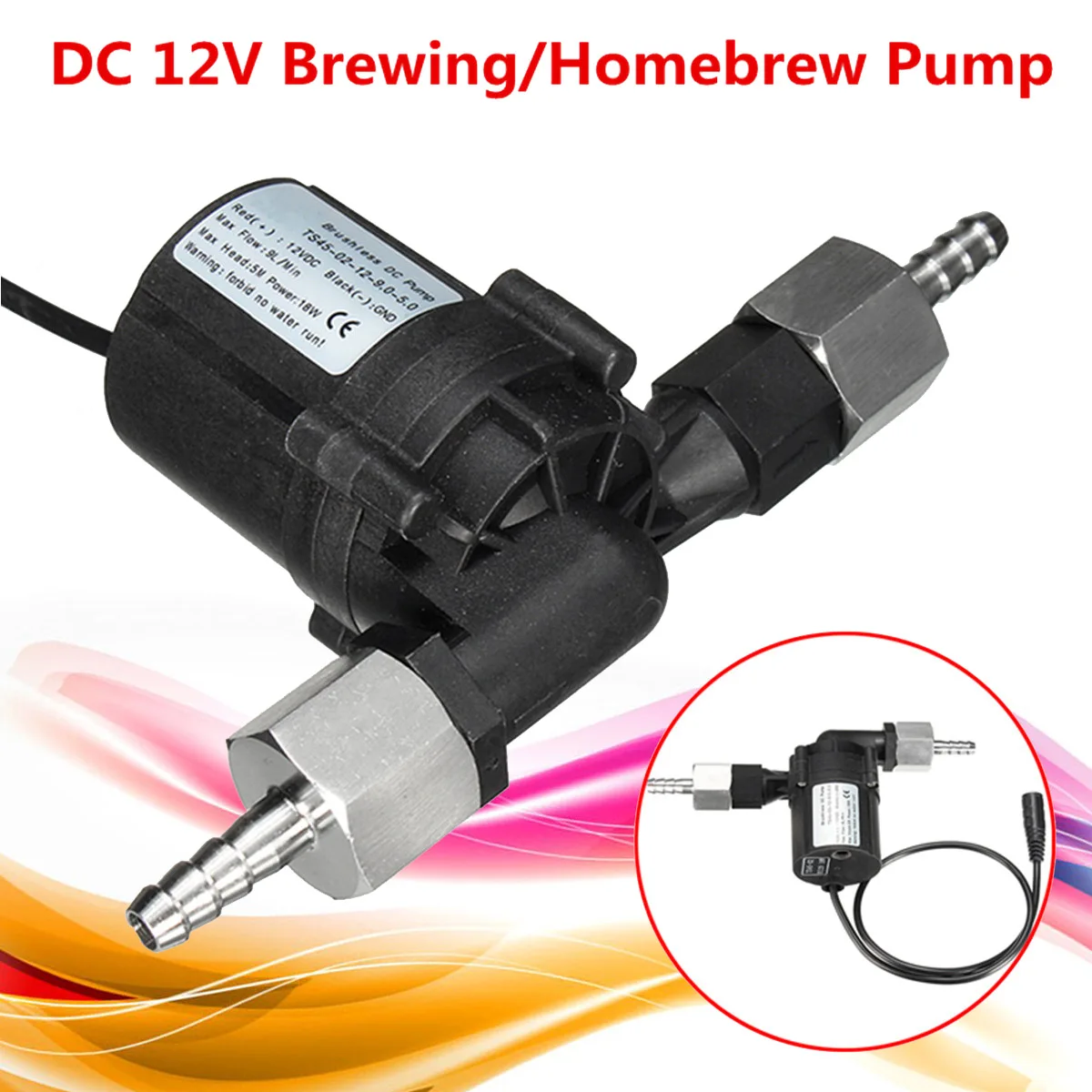 

DC 12V Brewing Pump Low Noise Durable Homebrew Beer Circulation Brushless Water Pump Home Brew Beer Pumps