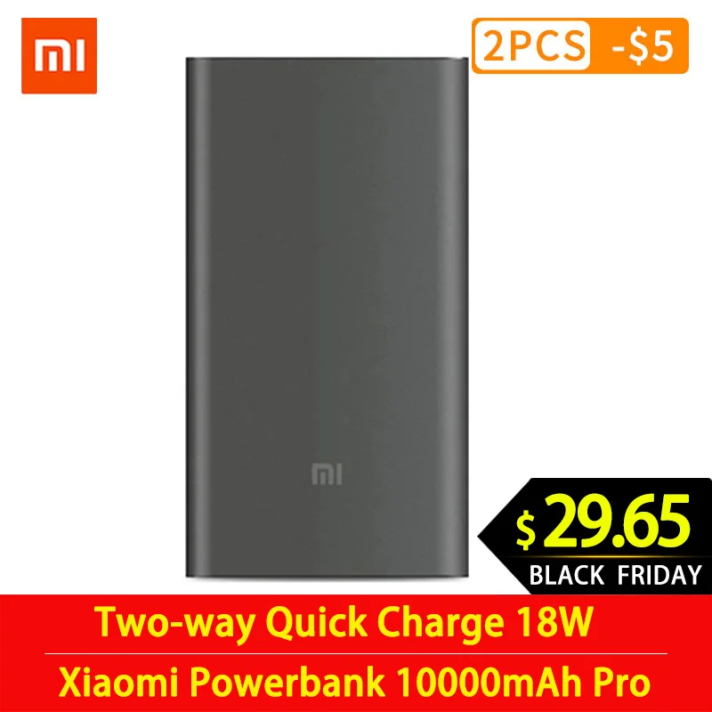 mi Xiao mi power Bank 10000 мАч Pro type-C внешний аккумулятор Портативная зарядка 10000 мАч Двусторонняя Быстрая зарядка 18 Вт power bank