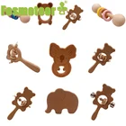 Детские игрушки Fosmeteor, 10 шт., буковая деревянная кукла-животное, детские развивающие игрушки, деревянные погремушки для малышей, прорезыватели для зубов