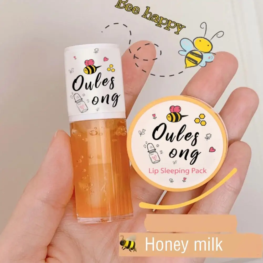 

Cute Honey Lip Oil Lip Mask Milk Lip Care Hydrating Sleep Lip Mask Moisturizing Refreshing Nourishing Lip Balm