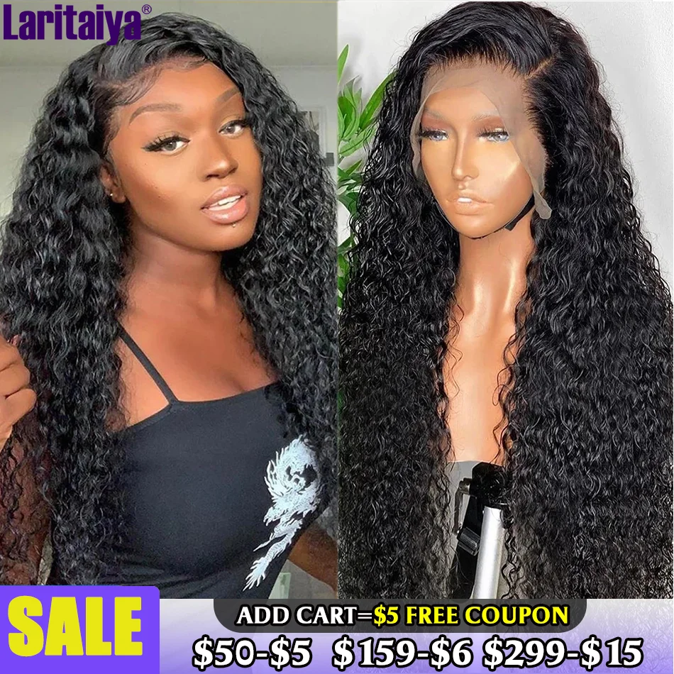 30 Inch Water Wave13x4 Transparent Lace Front Wig Brazilian Human Hair For Black Women Full Deep Curly 5X5 HD Lace Frontal Wig