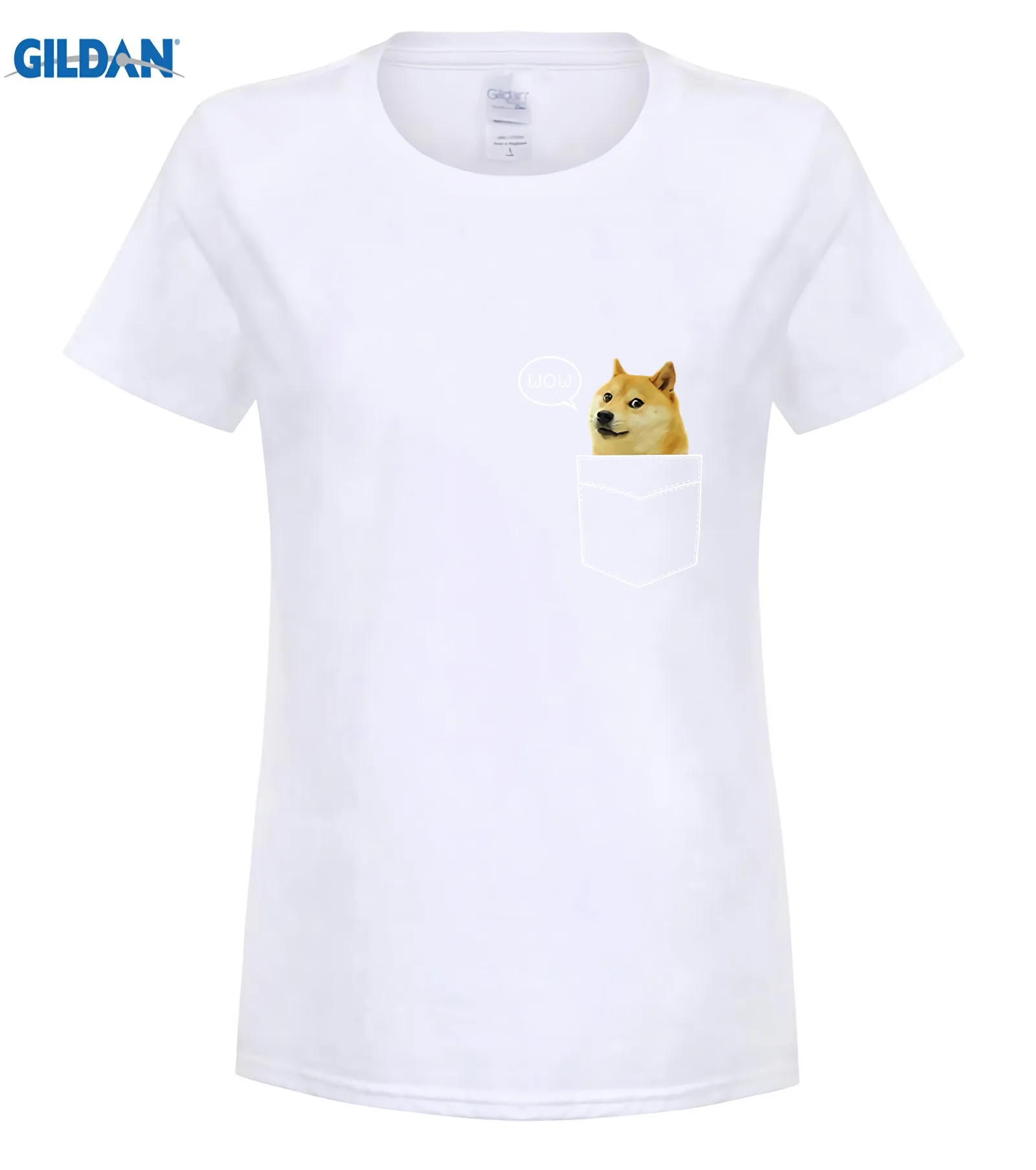Шиба ину футболка Pocket Doge такая Wow Dank Pixel милая собака футболка Летняя мужская футболка с коротким рукавом - Цвет: women white