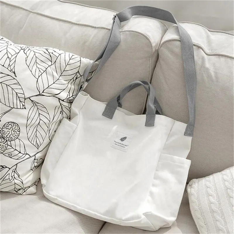 

2021 New Canvas Shoulder Bags Environmental Shopping Bag Tote Package Crossbody Bags Purses Casual Handbag For Women