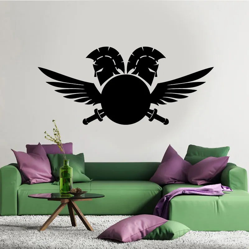 Виниловая наклейка на стену шлем спартанского меча щит воина Спартанский воин